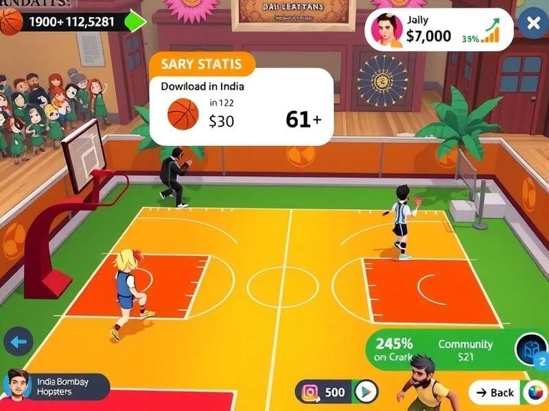 Bombay Hoopsters download statistics chart showing growth in India